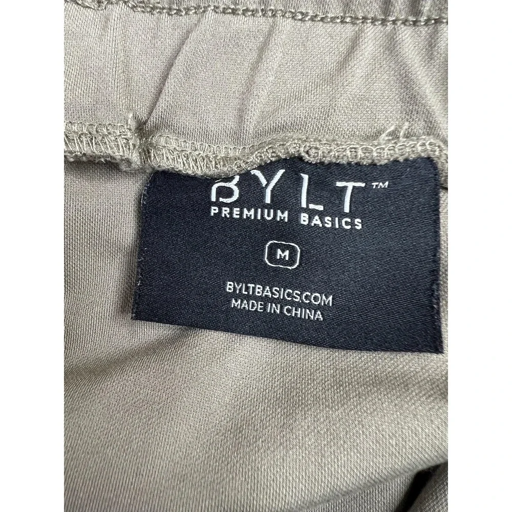 BYLT Jogger Pants Mens Medium Beige Premium Basics Elastic Waist Stretch Pockets